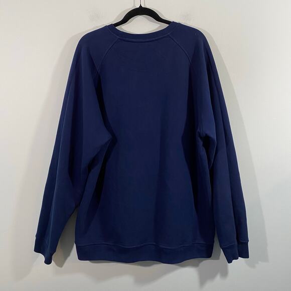 Adidas Men Navy Blue Trefoil Essentials Crew Pullover Sweatshirt Size XXL - Picture 9 of 9